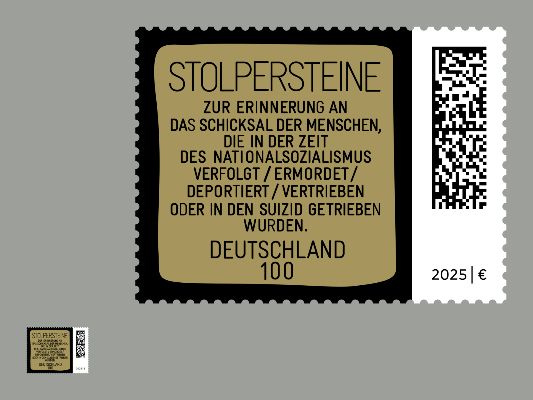 Sonderpostwertzeichen Stolpersteine, 2025, Bundesministerium der Finanzen, David Fischbach