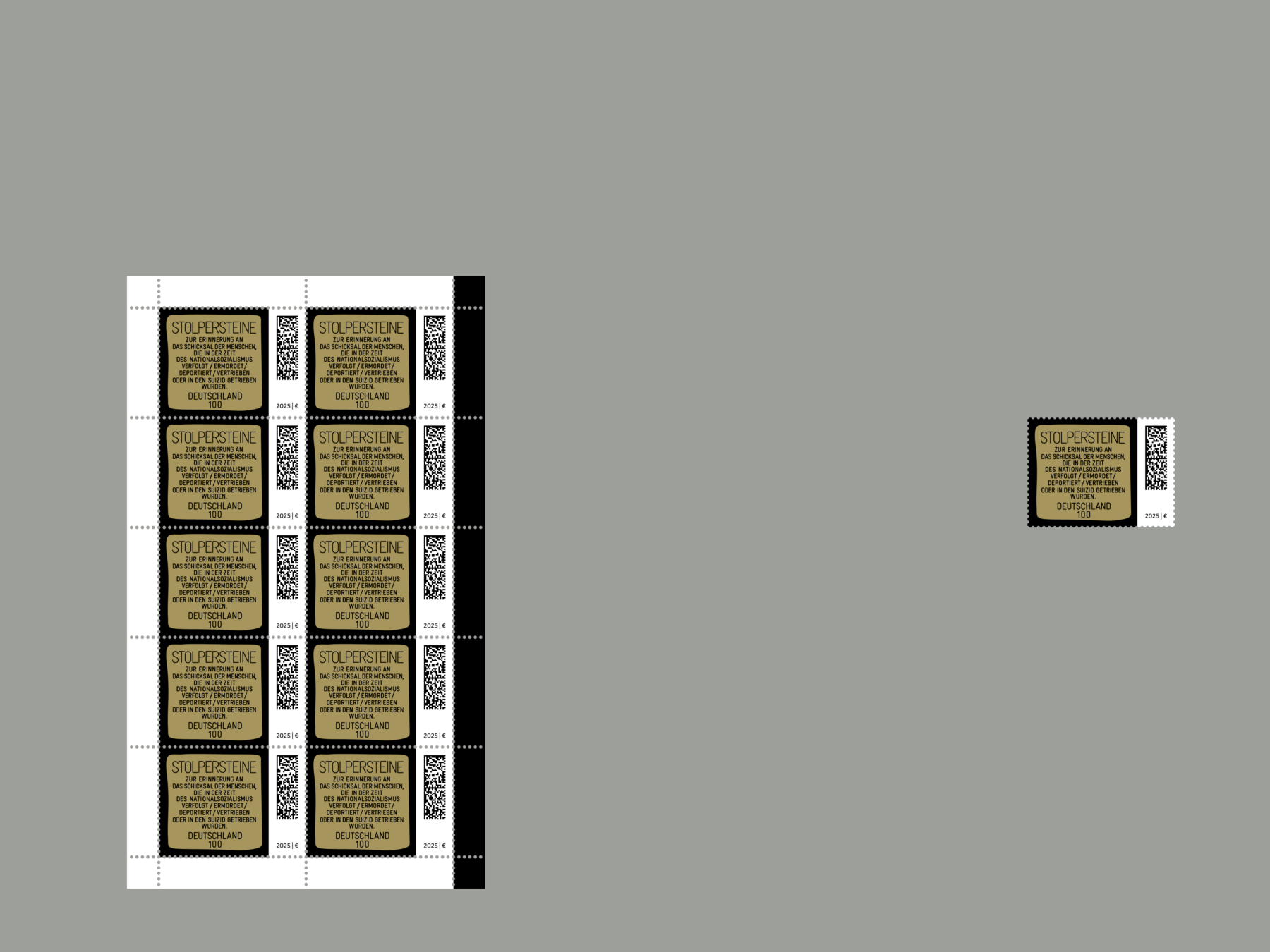 Sonderpostwertzeichen Stolpersteine, 2025, Bundesministerium der Finanzen, David Fischbach